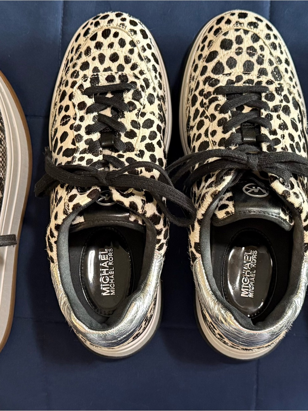 MICHAEL Michael Kors Women's Leopard Print Sneakers in Black and Cream
